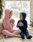 Hooded Jogger Set for Kids in Navy | Soft Luxaboo French Terry Matching Set