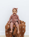 Dusty Rose Organic Cotton Ribbed Head Wrap