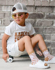 Tatum Peace Checker Socks | Neutral Checker Kids and Family Socks