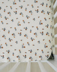 Cream Floral Muslin Crib Sheet