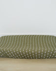 Olive Strokes Muslin Changing Pad Cover
