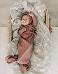 Dusty Rose Organic Cotton Ribbed Knot Gown