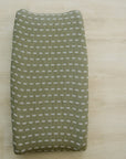 Olive Strokes Muslin Changing Pad Cover