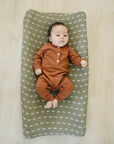 Olive Strokes Muslin Changing Pad Cover