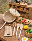 Handmade Rattan Play Kitchen Utensils - Montessori Pretend Play Cooking Set
