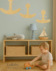 The Seaside Anchor – Boho Rattan Wall Hanging for Nurseries, Kids Rooms and Ocean Lovers
