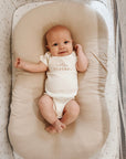Little Sister Clay Organic Cotton Short Sleeve Baby Bodysuit