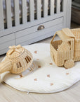 Rattan Toy Helicopter – Handcrafted Boho Pretend Play Toy for Kids | Montessori Airplane Nursery Decor
