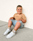 Tatum Peace Checker Socks | Neutral Checker Kids and Family Socks