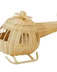 Wicker helicopter-shaped basket on a white background