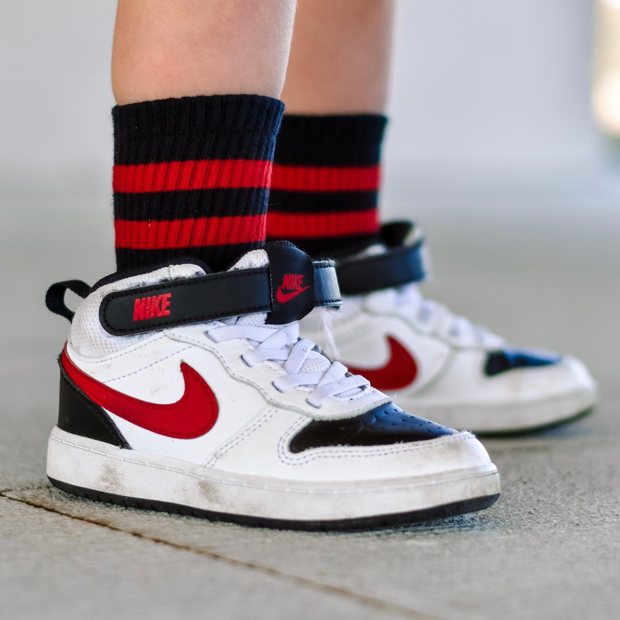 Red Black V2 Grip Socks for Kids | Toddler &amp; Youth Boutique Socks