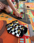Kachow V2 Kids and Family Socks | Graphic Checker Crew Socks