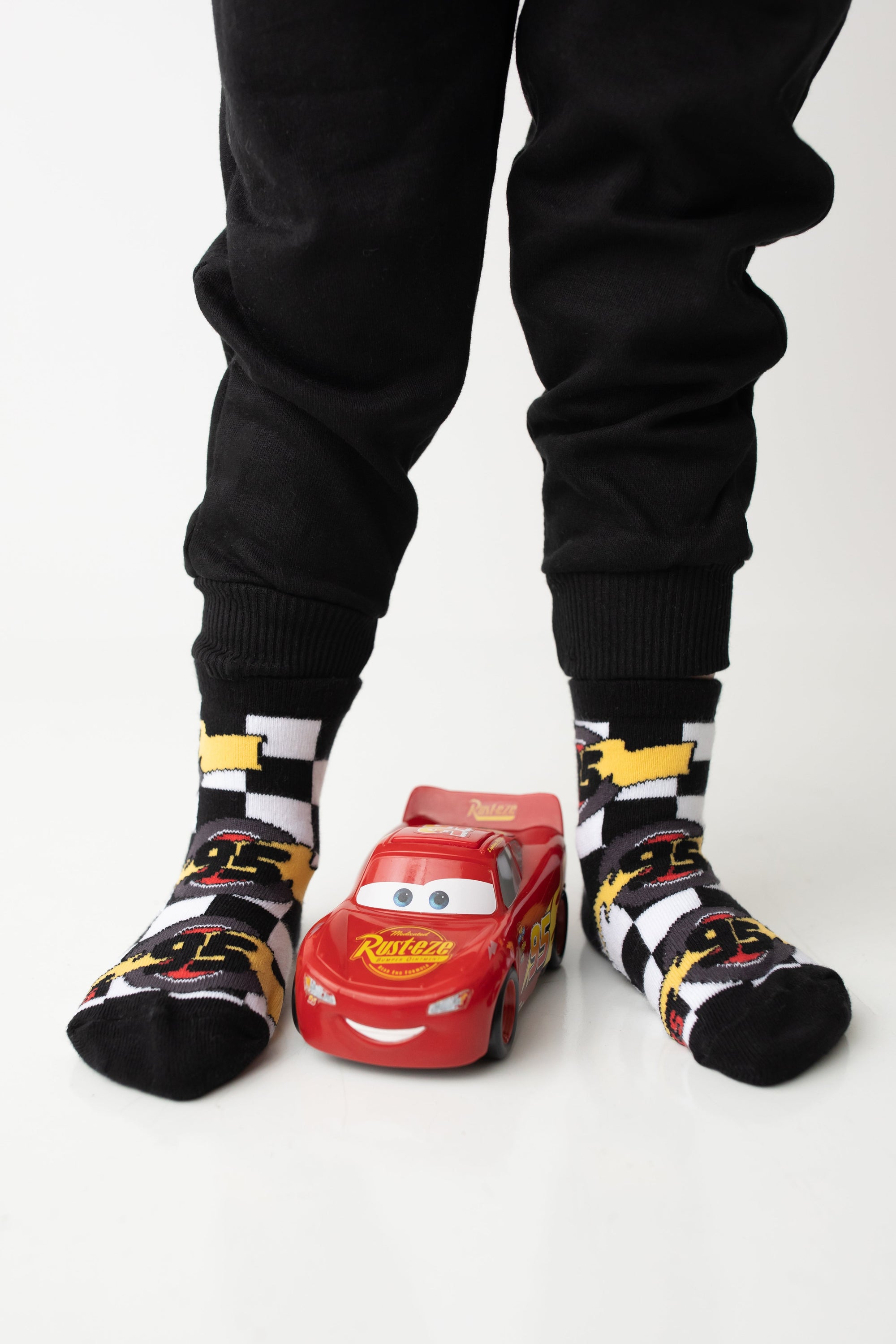 Kachow V2 Kids and Family Socks | Graphic Checker Crew Socks
