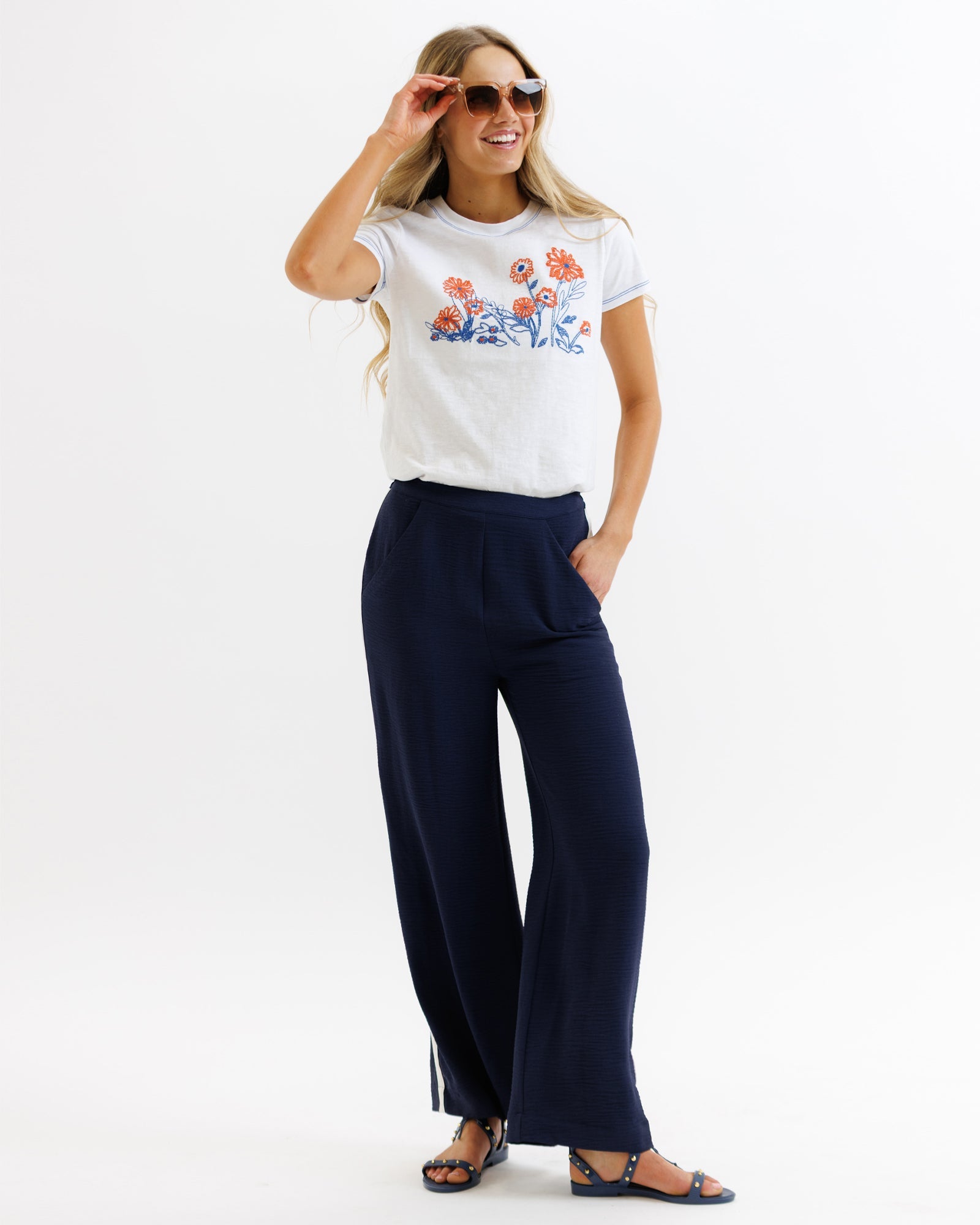 Parisian Wide Leg Pant Full Length Pocket Pant