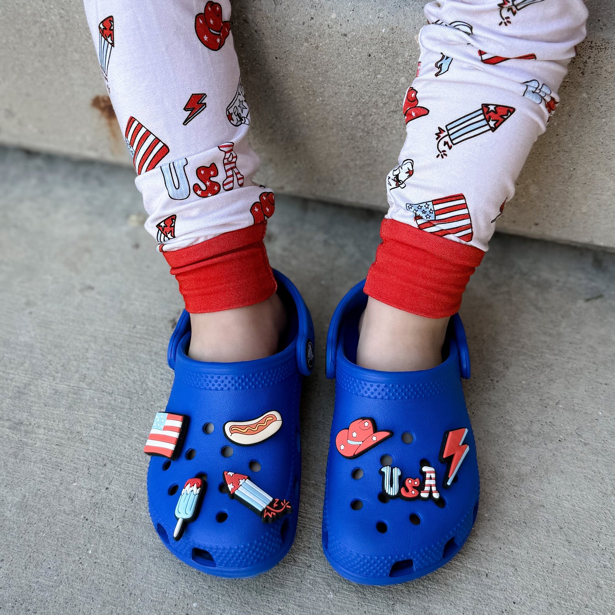 USA Retro Charms Croc Shoe Charms | Patriotic 4th of July Accessories for Kids &amp; Adults