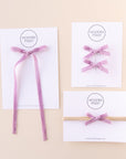 Vintage Lavender | Mini Ribbon Bow - Nylon Headband