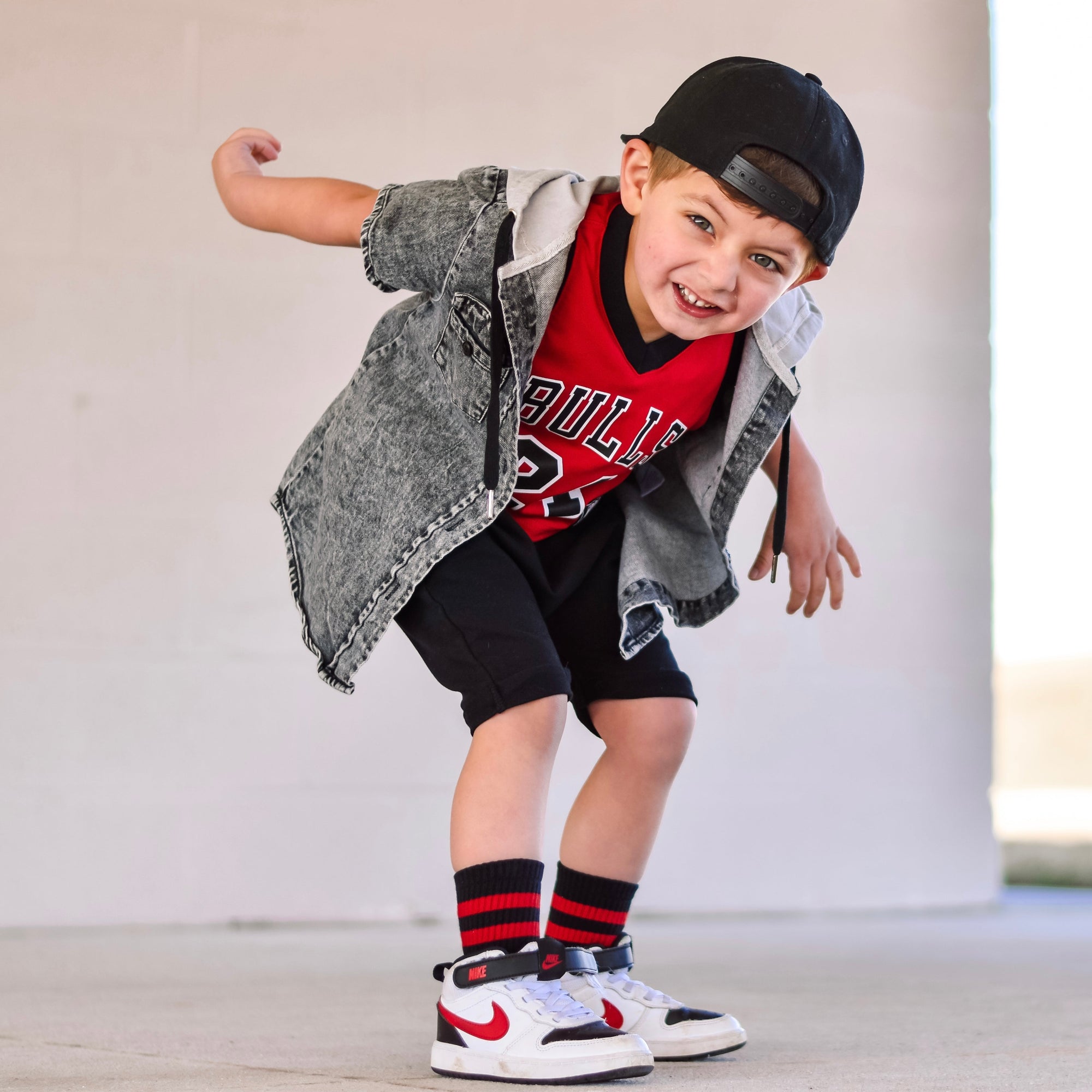 Red Black V2 Grip Socks for Kids | Toddler &amp; Youth Boutique Socks