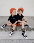 Orange Stripe Kids and Family Socks | Sport Stripe Crew Socks