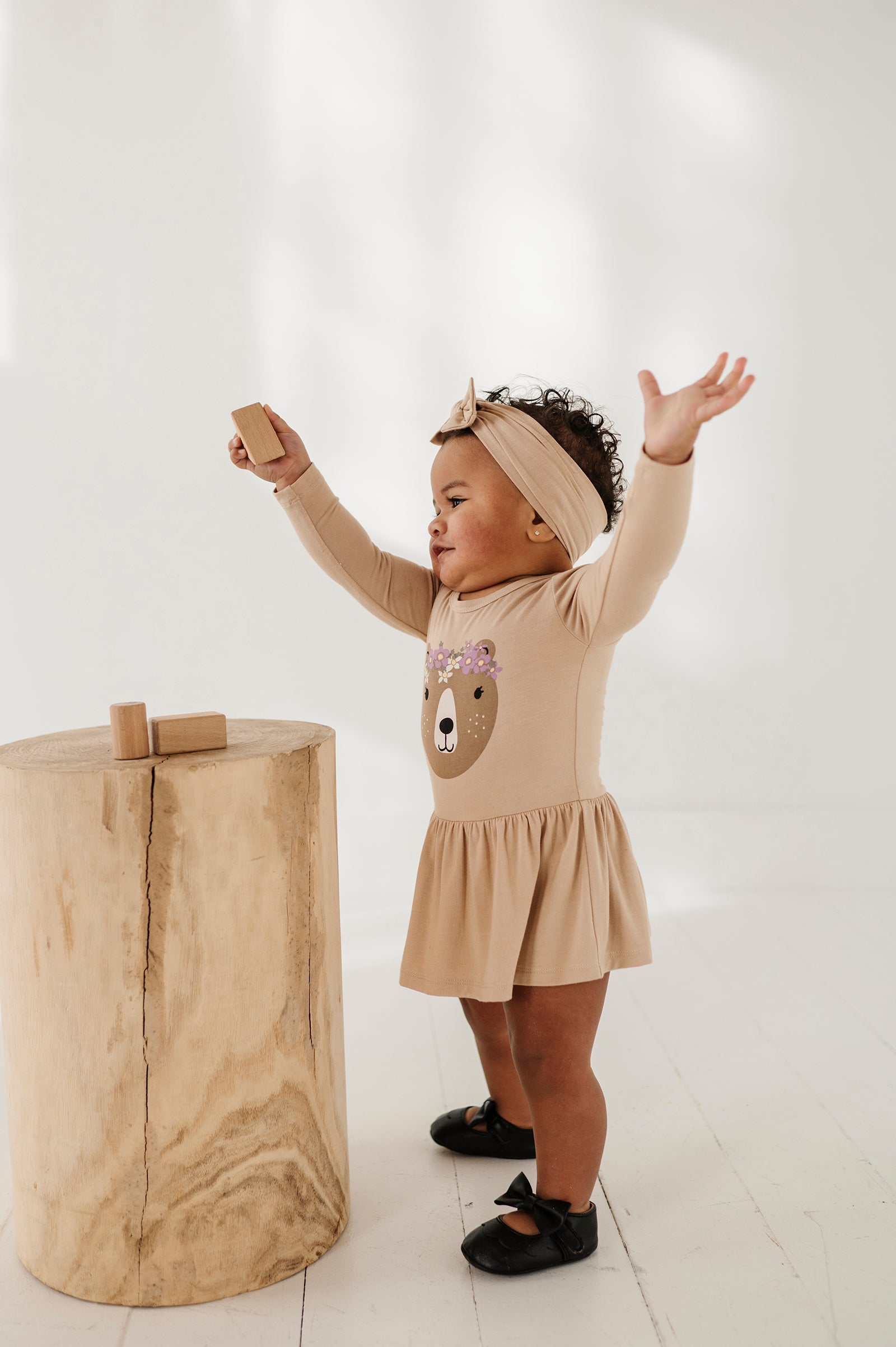 Baby Girl Long Sleeve Bodysuit Dress Set
