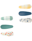 Organic Snap Hair Clips Set of 3 Fern Plaid and Sunset Meadow