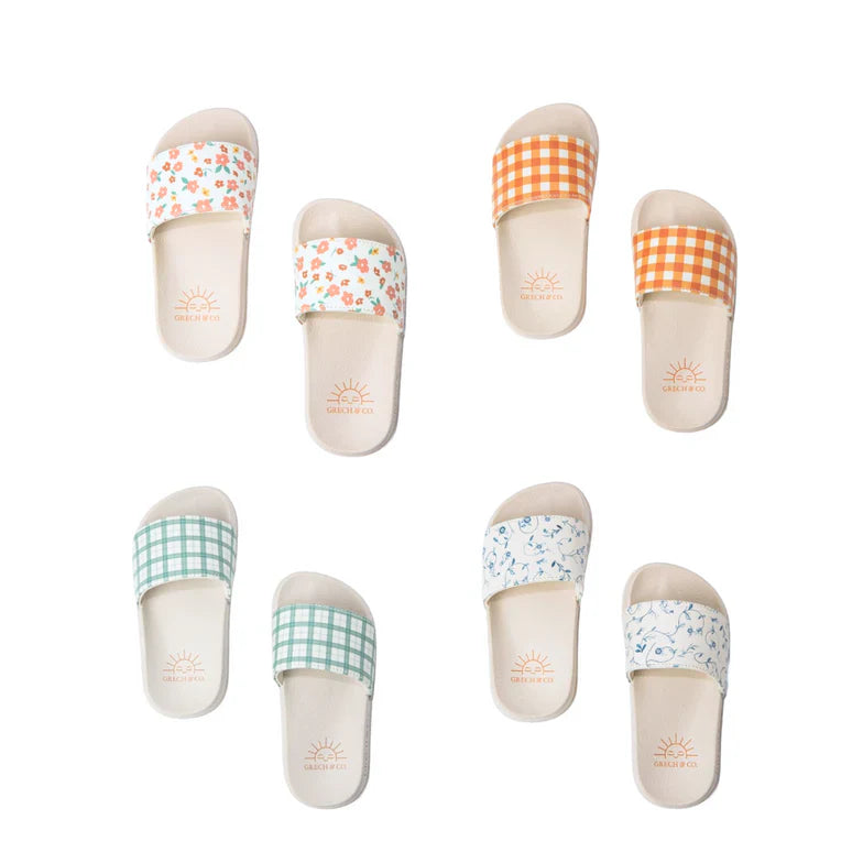 Slide Sandal Fern Plaid Kids Summer Sandals