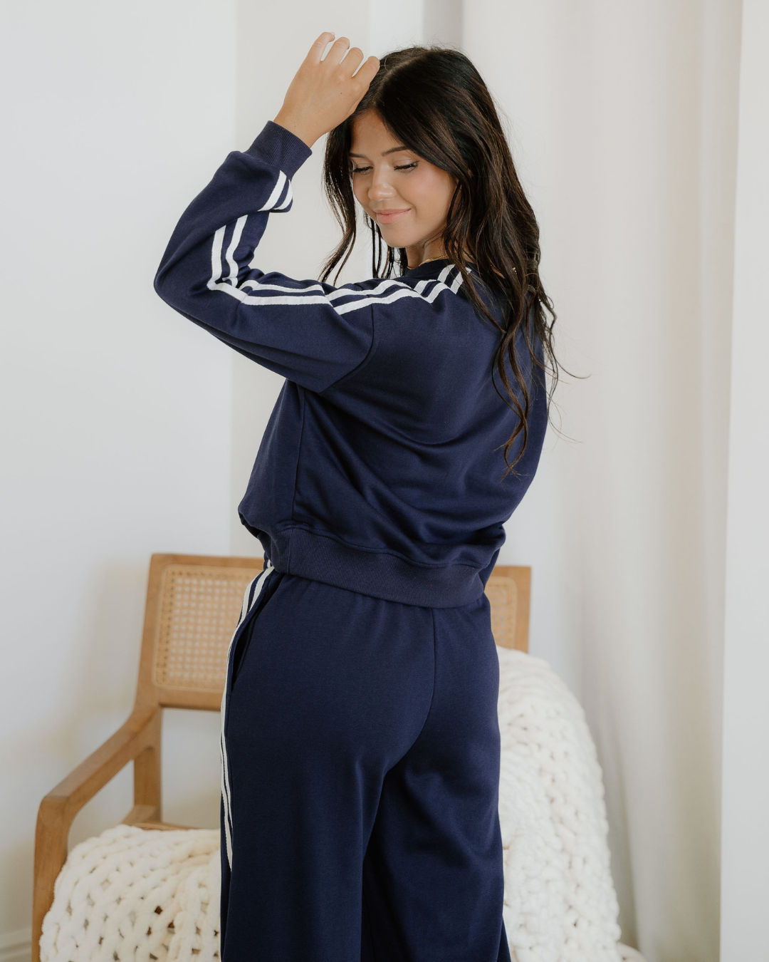 Varsity Stripe Crewneck &amp; Sweatpants Set
