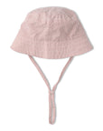 Organic Bucket Sun Hat - Coral Stripes