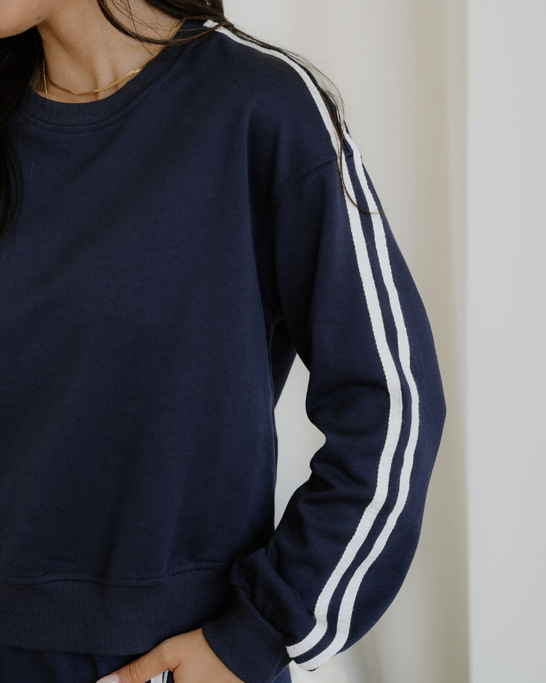 Varsity Stripe Crewneck &amp; Sweatpants Set