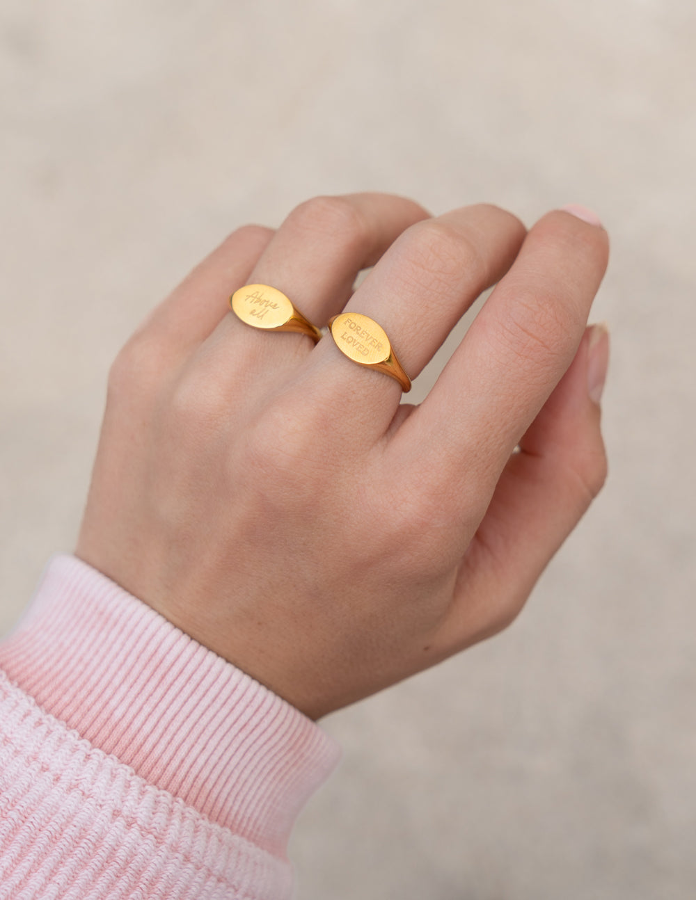 Above All Oval Signet Ring | John 3:31 Christian Faith Ring