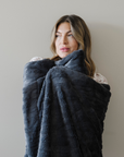 PATTERNED FAUX FUR THROW BLANKETS