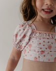 Girl's Puff Sleeve Swimsuit