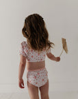 Girl's Puff Sleeve Swimsuit