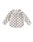 Cotton Shacket | Smiley Checkered Latte