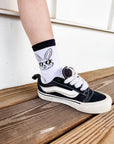 Rad Bunny with Pink Bunny Foot Crew Socks