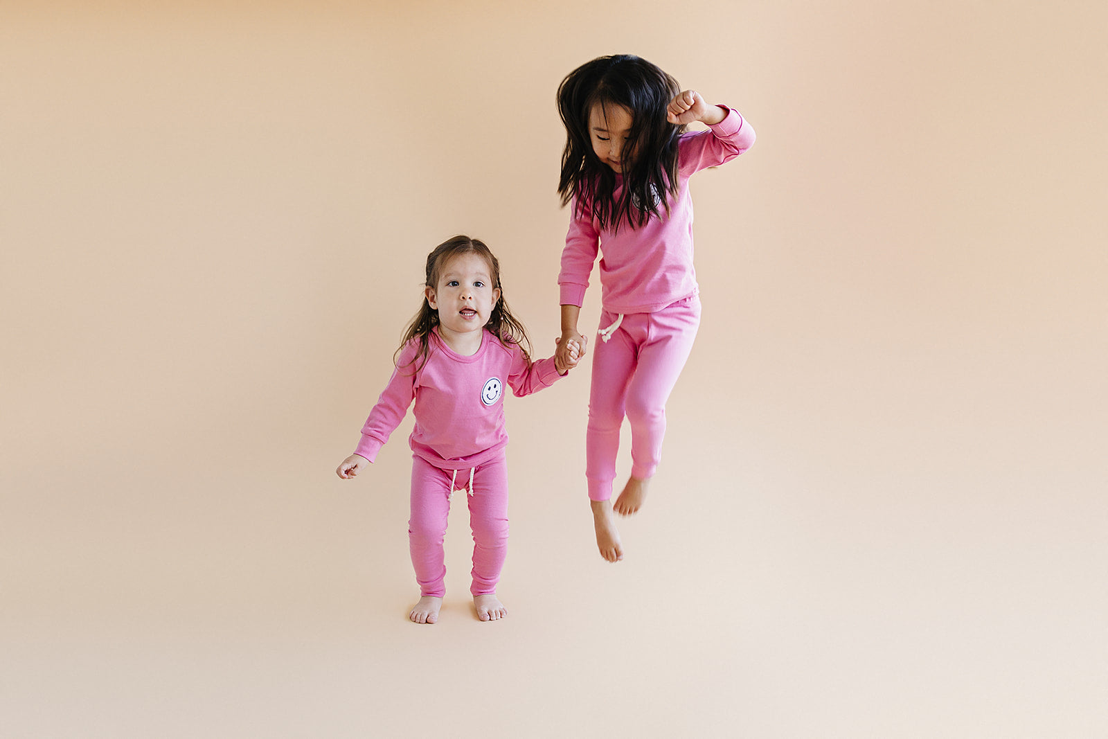 Smiley Patch Lounge Set for Kids | Bubble Gum Pink