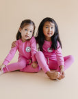 Smiley Patch Lounge Set for Kids | Bubble Gum Pink