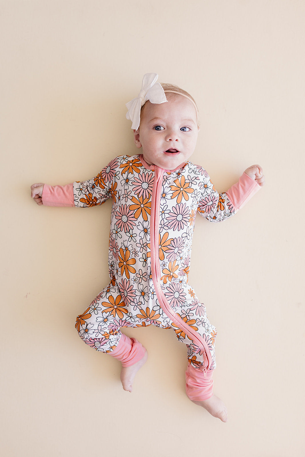Retro Garden Bamboo Zip Romper Baby Sleeper