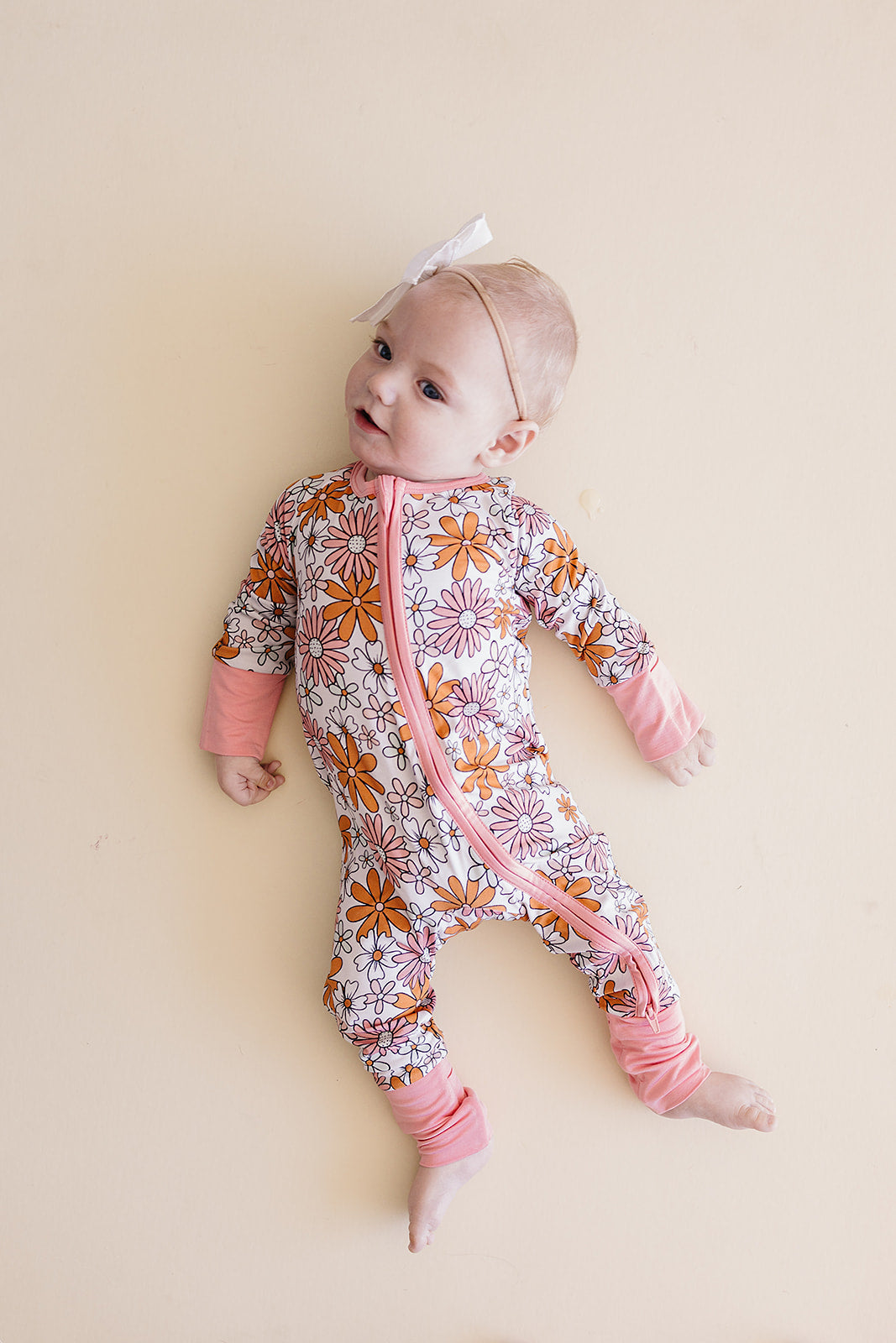 Retro Garden Bamboo Zip Romper Baby Sleeper