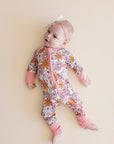 Retro Garden Bamboo Zip Romper Baby Sleeper