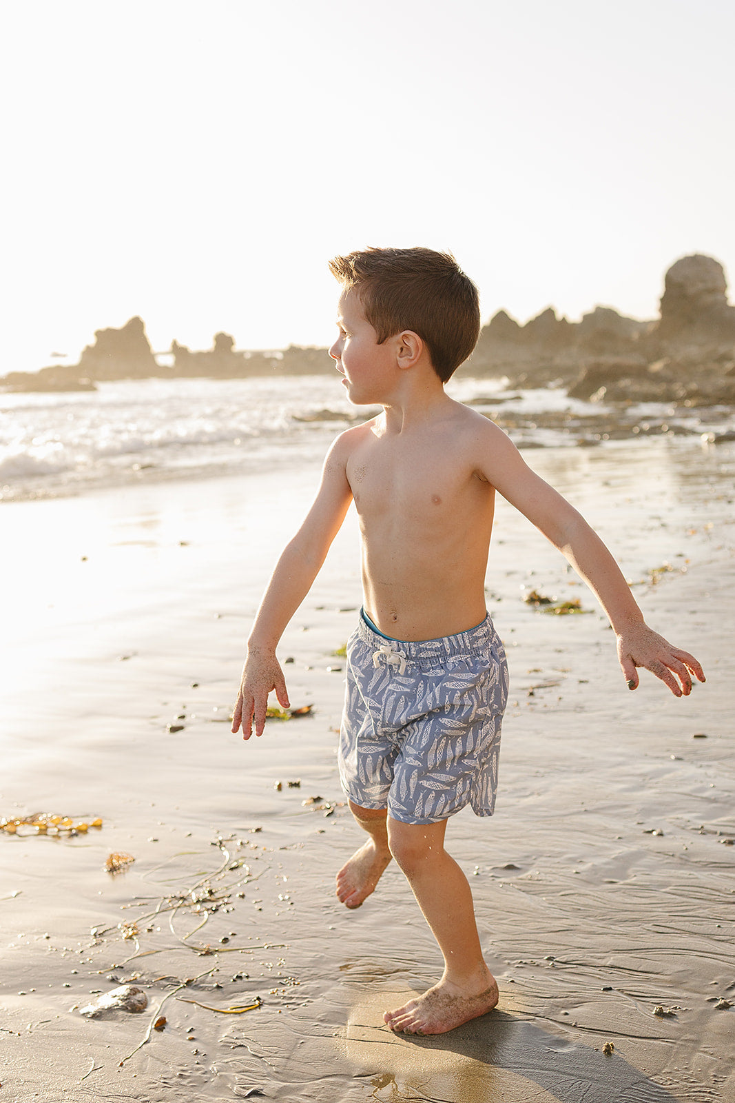 Sardine Kids Swim Shorts | UPF 50 Coastal Print Swimwear