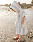 Seaside Stripe Zip-Up Organic Cotton Beach Poncho