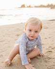 Blue Beach Long Sleeve Baby Swim Set | UPF 50 Two Piece Rash Guard Set