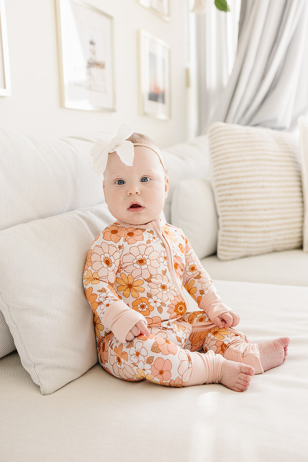 Sweet Blossom Bamboo Zip Romper Baby Sleeper