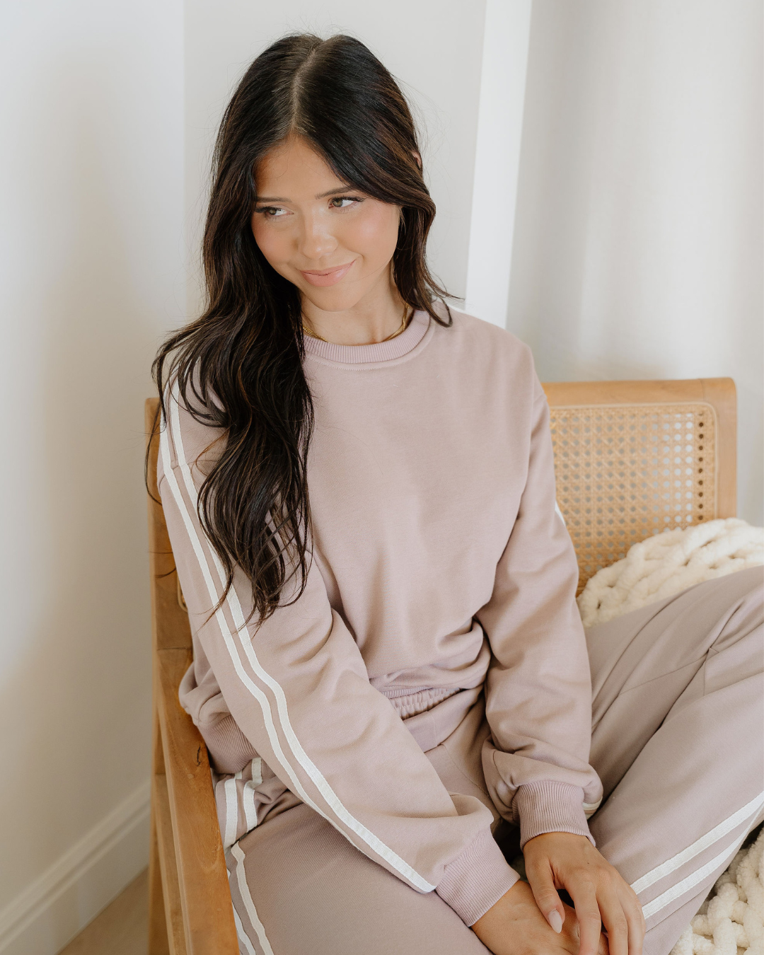 Varsity Stripe Crewneck &amp; Sweatpants Set