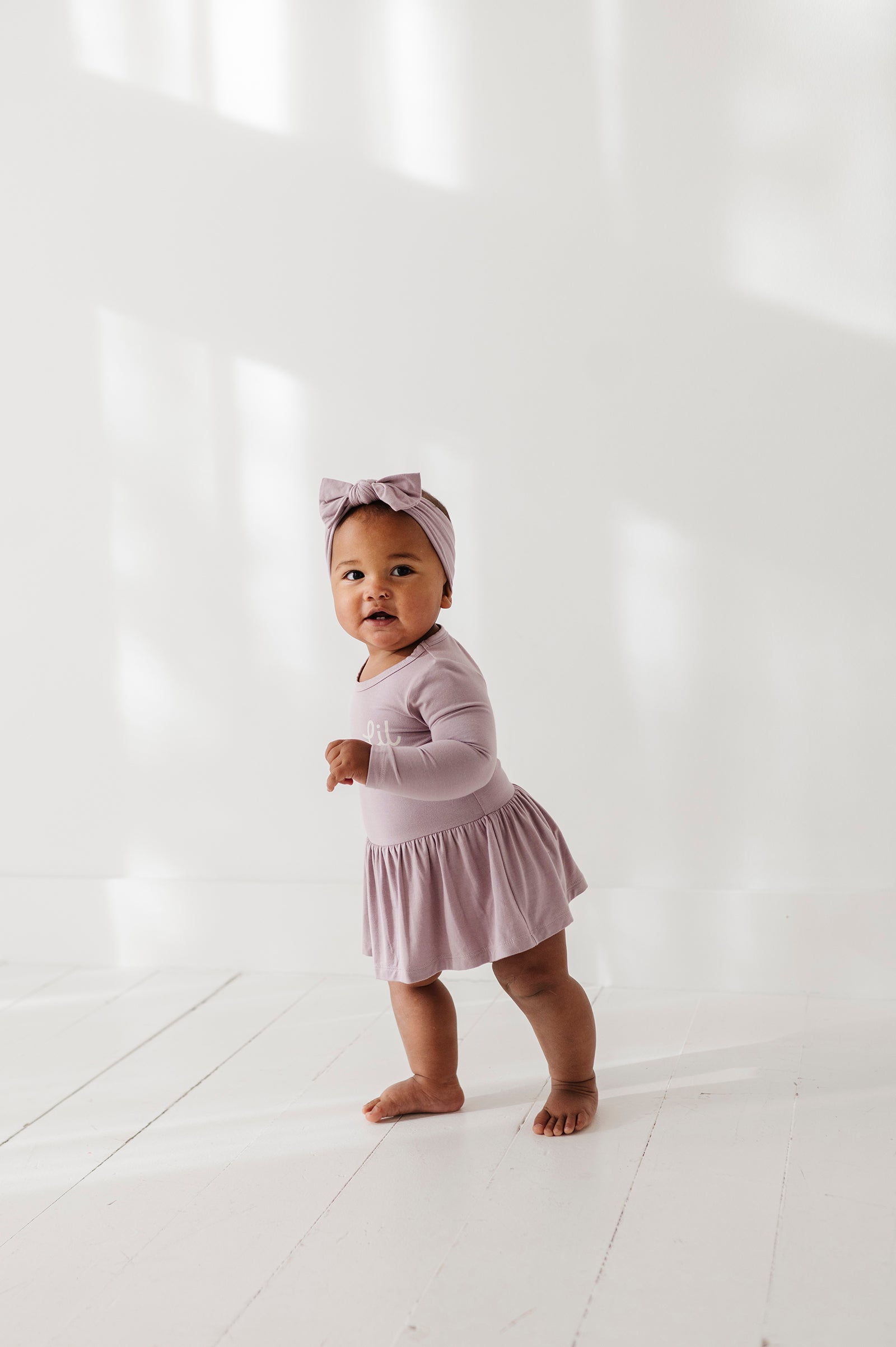 Baby Girl Long Sleeve Bodysuit Dress Set