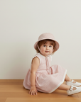 Organic Bucket Sun Hat - Coral Stripes