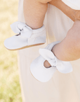 Toasted Bright White Knotted Bow Baby Shoe