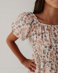Children Girl Peasant Bubble Sleeve Dress