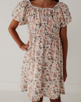 Children Girl Peasant Bubble Sleeve Dress