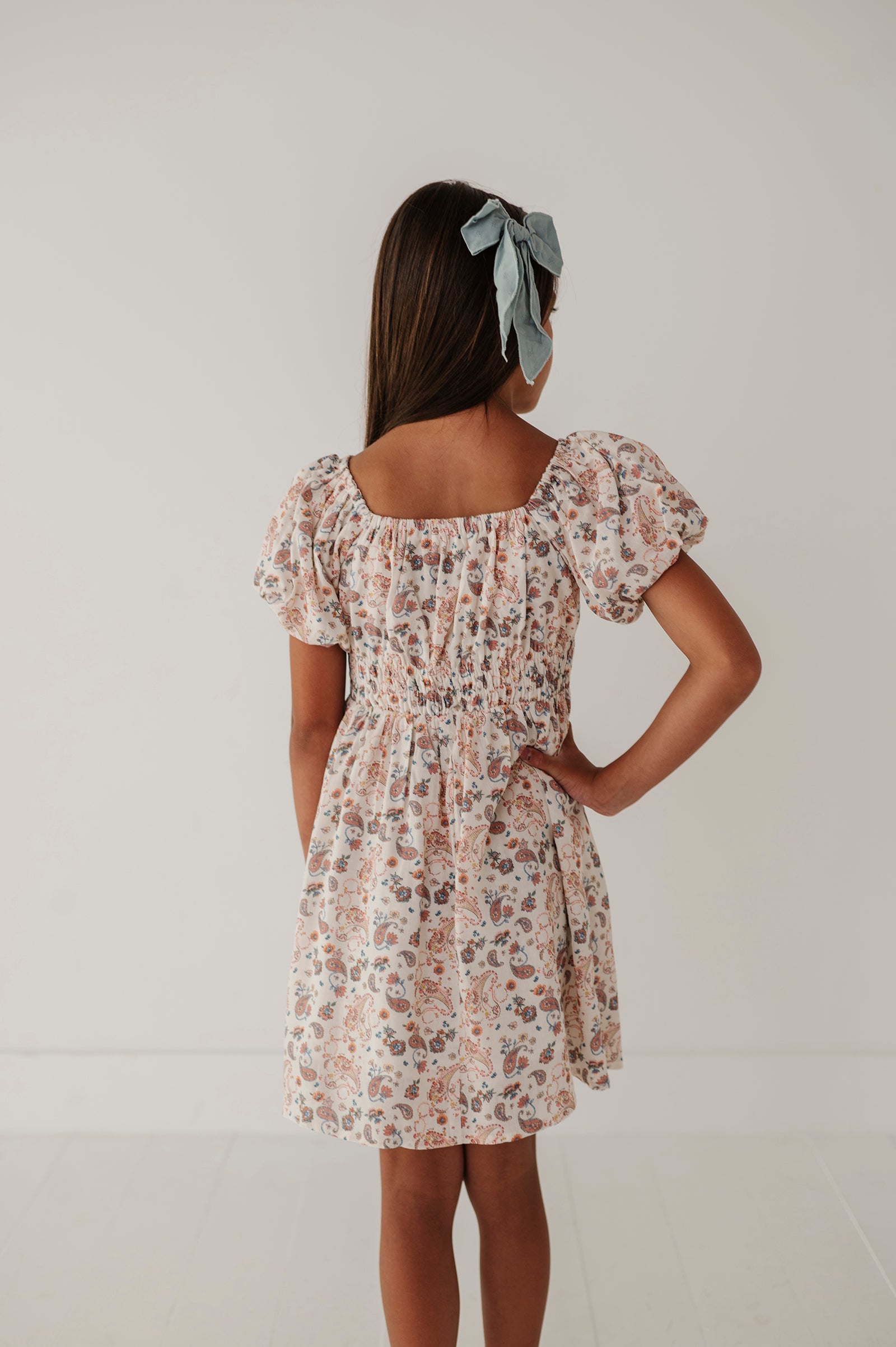Children Girl Peasant Bubble Sleeve Dress